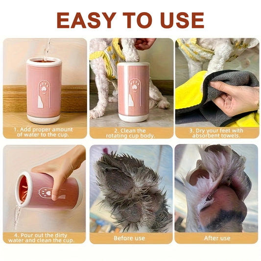 Pet Paw Cleaner Cup for Cats & Dogs – No Scrubbing, Easy Paw Washing