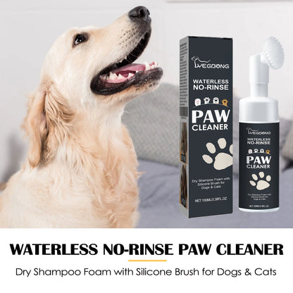 Pet Paw Foam Cleaner No-Rinse Dry Shampoo Foam with Brush
