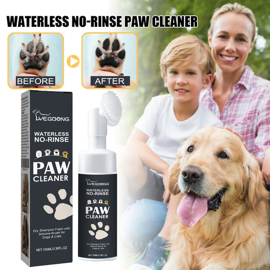 Pet Paw Foam Cleaner No-Rinse Dry Shampoo Foam with Brush