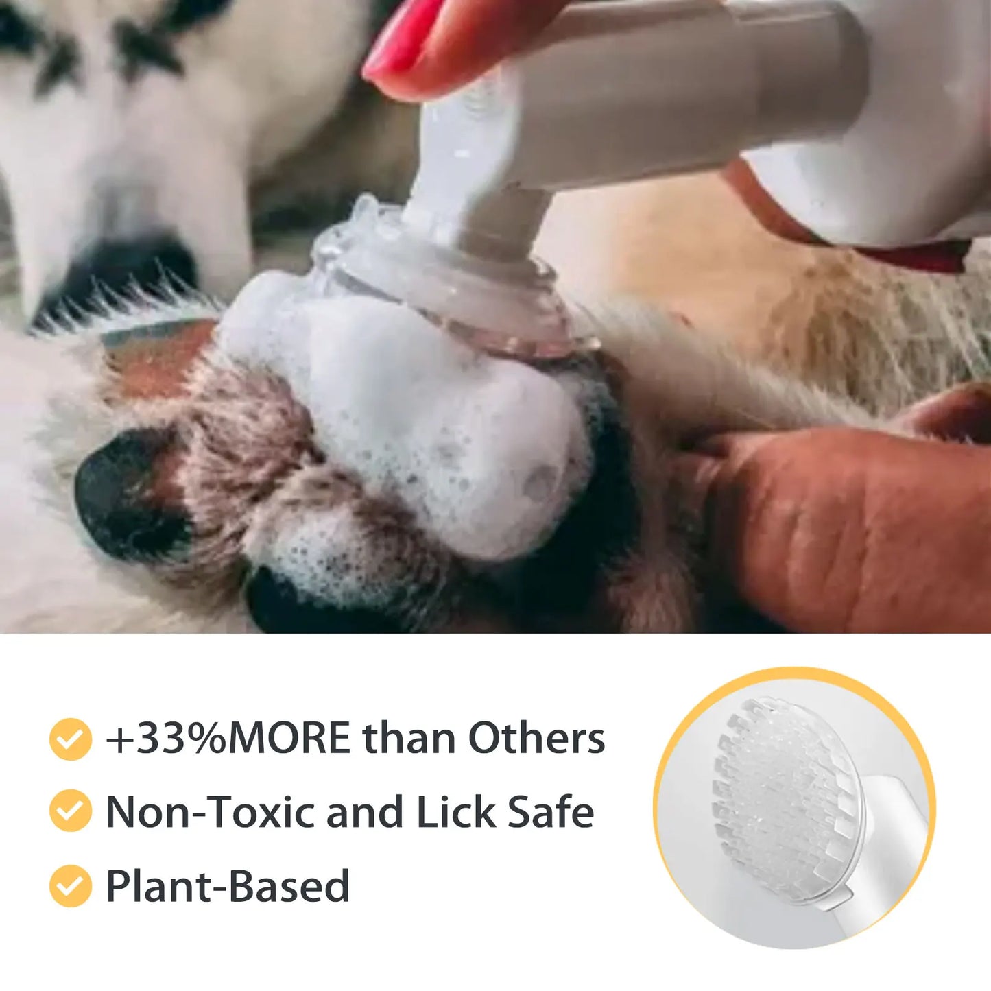 Pet Paw Foam Cleaner No-Rinse Dry Shampoo Foam with Brush